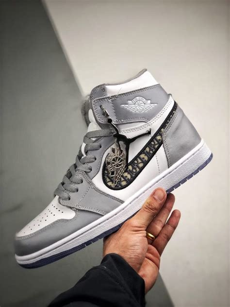 grey and white dior jordan 1|jordan x Dior 1 sneakers.